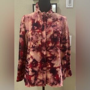 Madewell reverse dyed and frayed 100% cotton new fav shirt, M